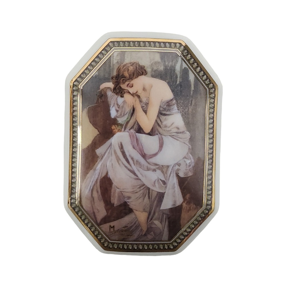 Goebel Artis Orbis Mucha "Night's Rest" Porcelain Trinket Box Art Nouveau